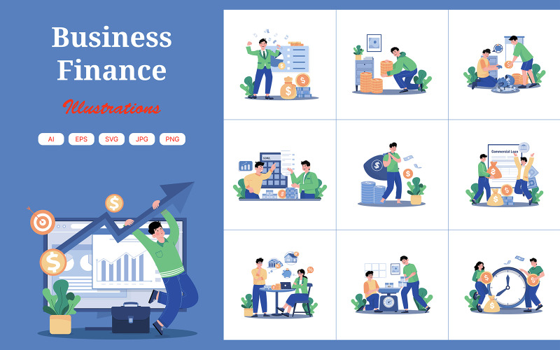M696_Business Finance Pack — pakiet ilustracji 1