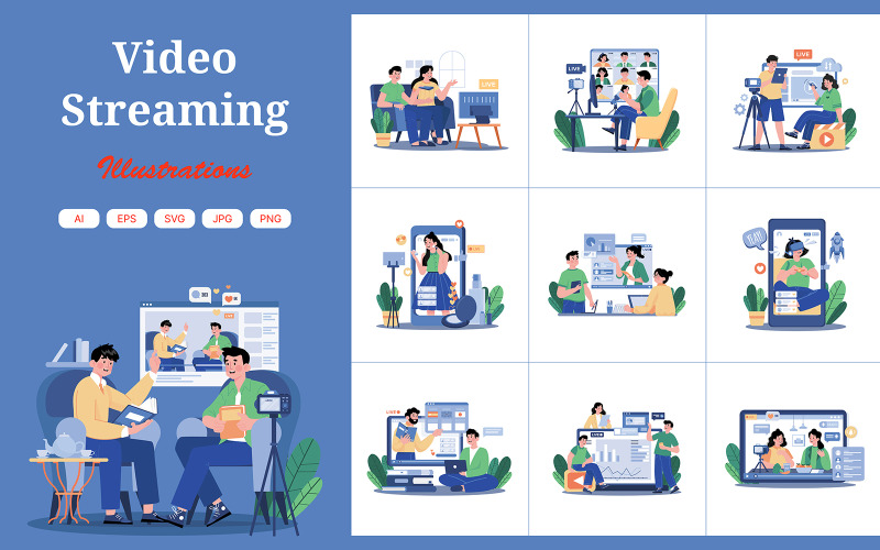 M698_Pacchetto illustrazioni streaming video 1