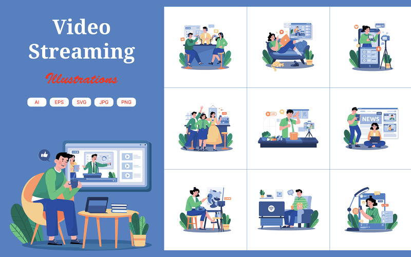 M698_Video Akışı İllüstrasyon Paketi 2