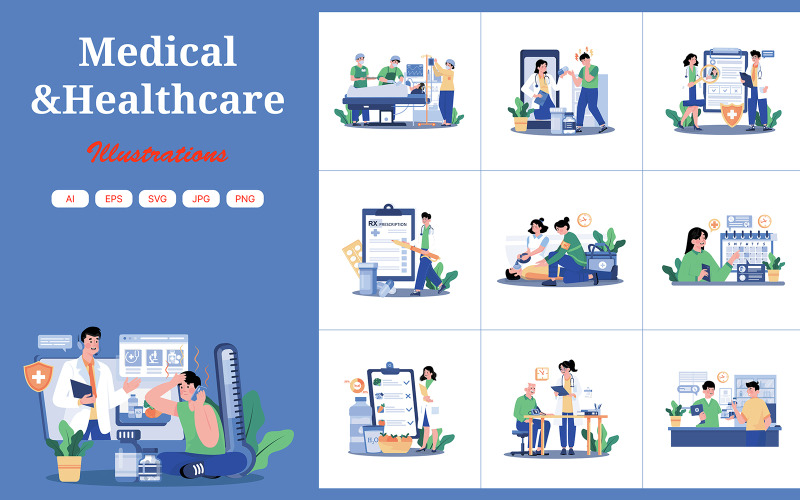 M699_Пакет иллюстраций в области медицины и здравоохранения, 2