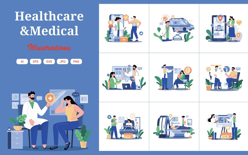 M701_Medizin- und Gesundheitsillustrationspaket 1