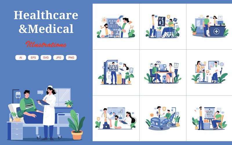 M701_Pacchetto illustrazioni sanitarie e mediche