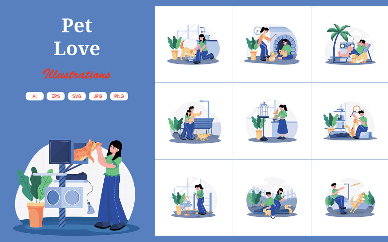 M703_Pacchetto illustrazioni amore animali