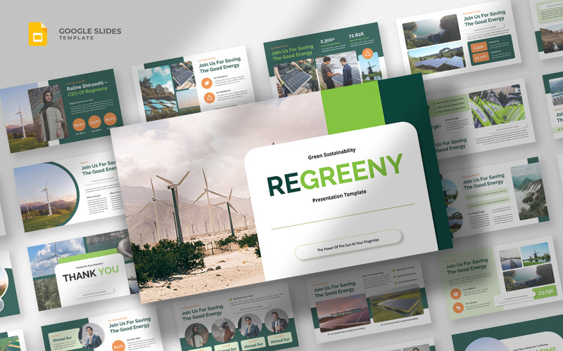 Regreeny – Környezetfenntarthatóság Google Diák sablon
