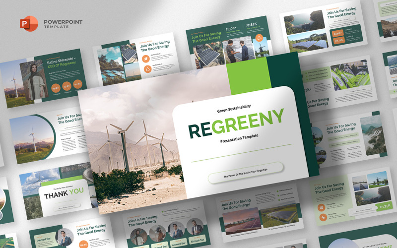 Regreeny - Modèle PowerPoint de durabilité de l'environnement