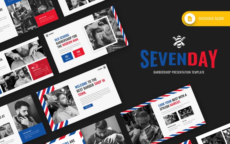 Sevenday – Barbershop Google Slide-Vorlage