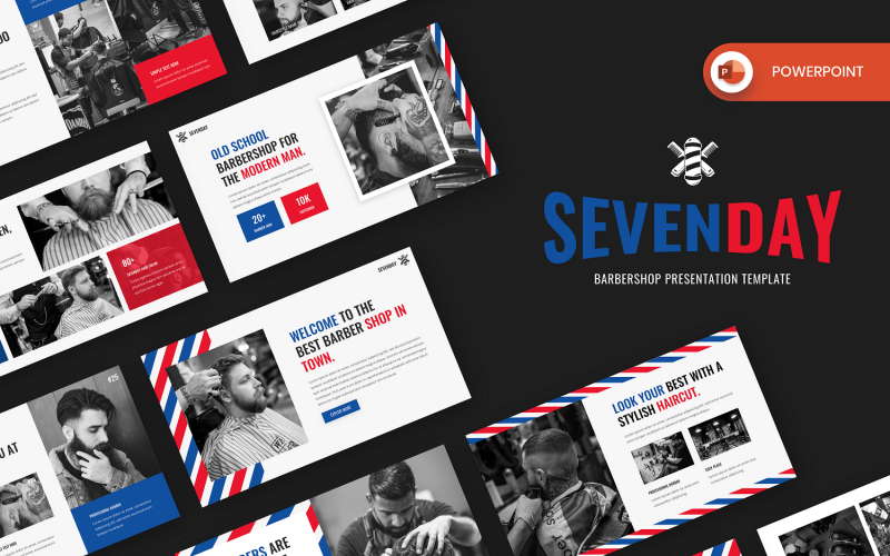 Sevenday - Modello PowerPoint da barbiere