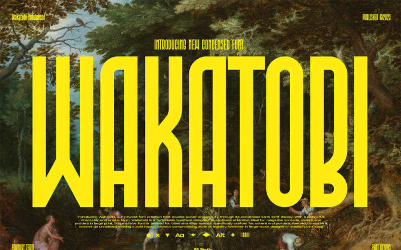Wakatobi: carattere ultra condensato