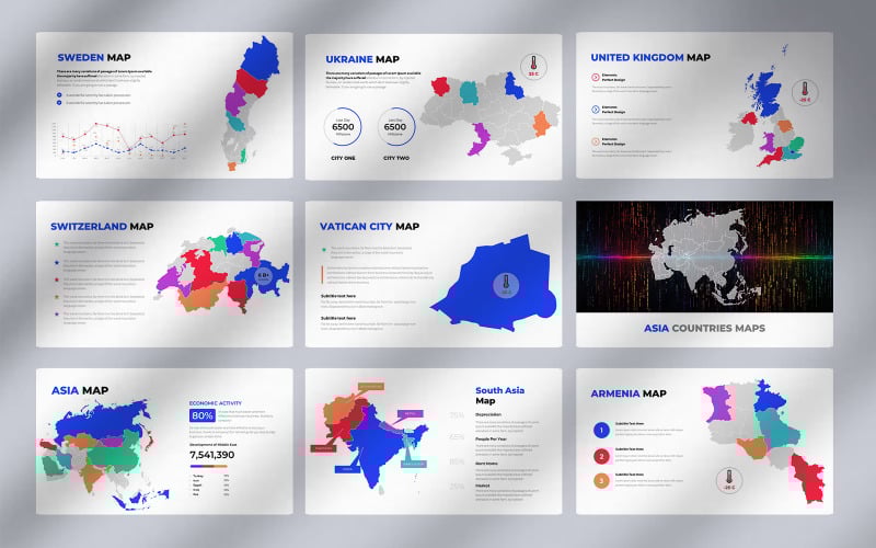 Carte du monde | Modèle de présentation principale de carte de tous les pays