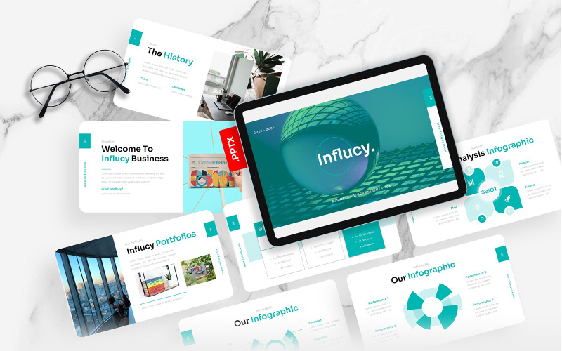 Inflytande – Business Agency PowerPoint-mall