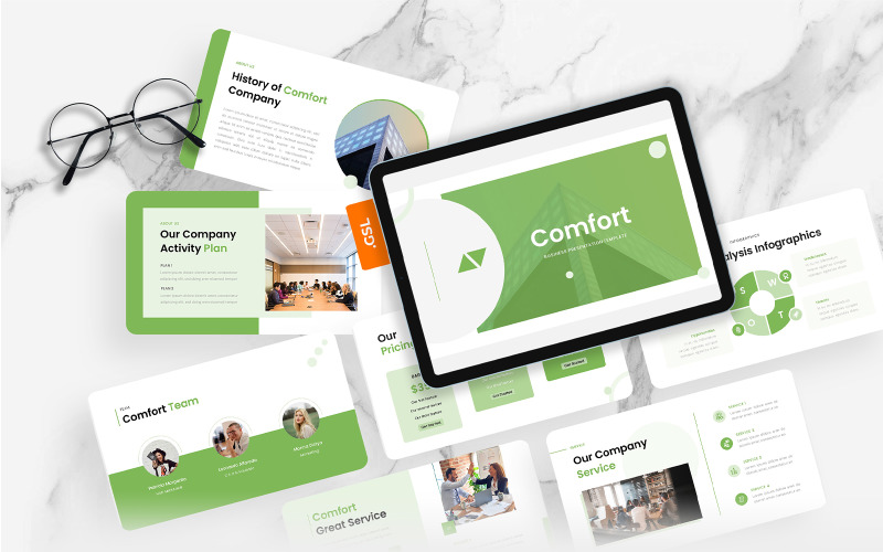 Komfort – Google Slides-Vorlage für Unternehmen