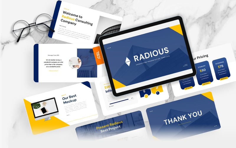 Radious: modello di presentazioni Google aziendali