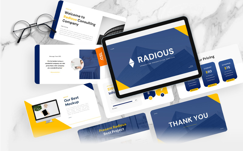 Radious - Zakelijke Google Presentaties-sjabloon