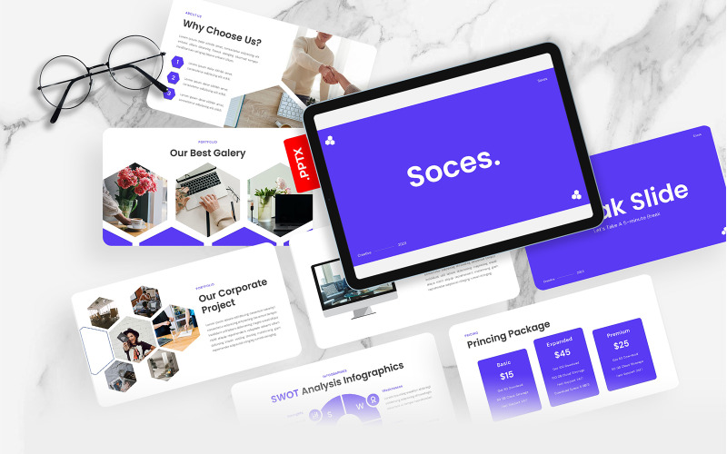 Soces – Бізнес шаблон PowerPoint