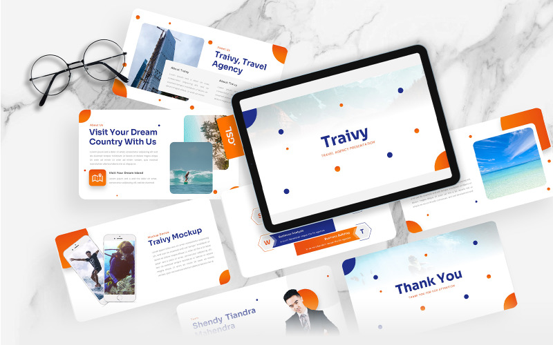 Traivy – туристичне агентство Шаблон Google Slides