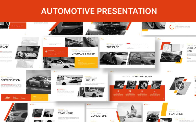 Automobil-Powerpoint-Vorlagenpräsentation