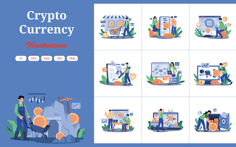 M655_Cryptocurrency illusztrációs csomag
