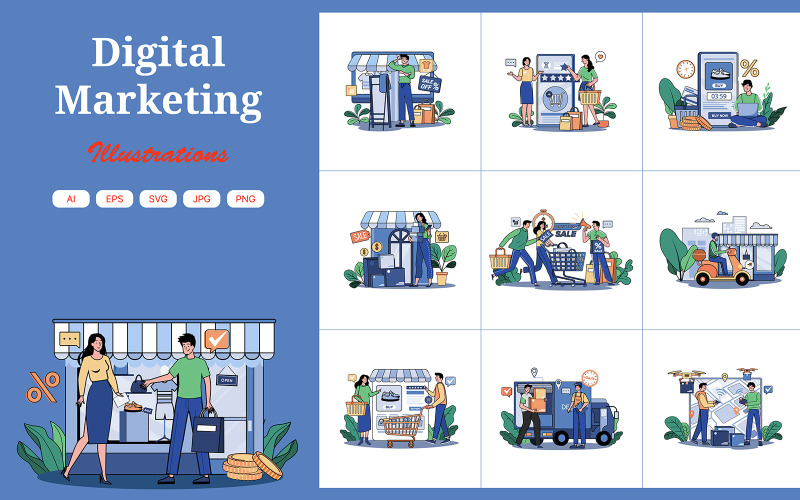 M676_Pacote de ilustrações de compras online 2