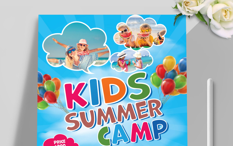 Дитячий літній табір шаблон листівки