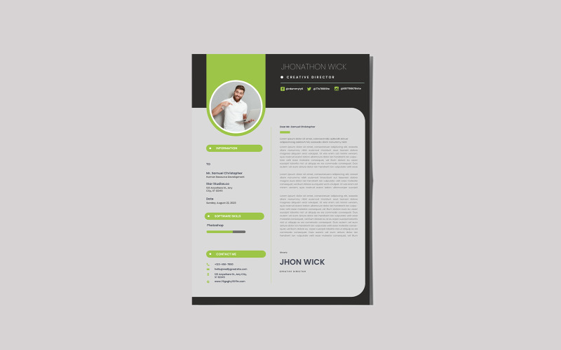 Green Land Resume šablona
