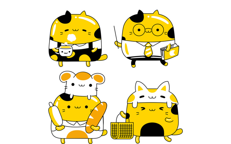 Pack de personnages de chat mignon #11
