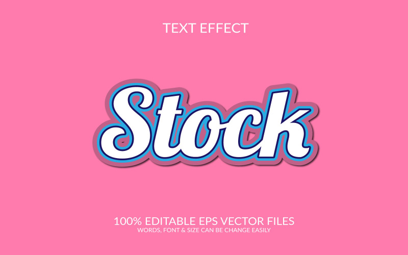Diseño de plantilla de efecto de texto Eps vectoriales editables en 3D en stock