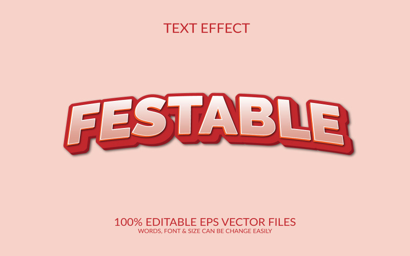 Festival 3d redigerbar vektor text effekt design illustration