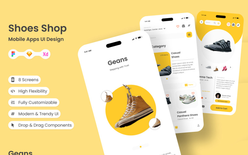 Geans - Aplicaciones móviles para tienda de zapatos