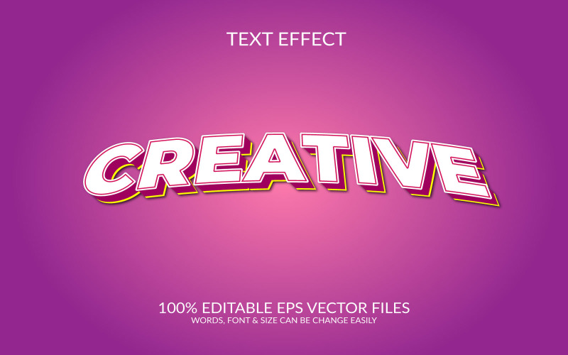 Kreativní 3D upravitelné vektorové eps textový efekt šablony ilustrace