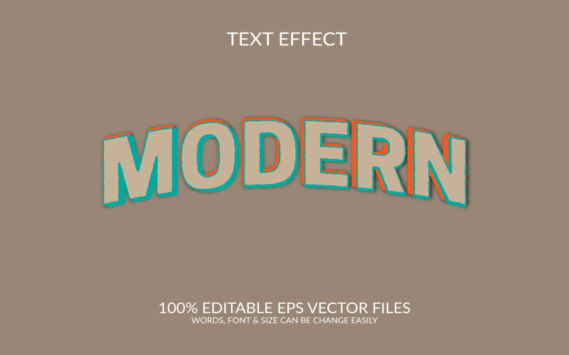Plantilla moderna de efectos de texto Eps vectoriales editables en 3D