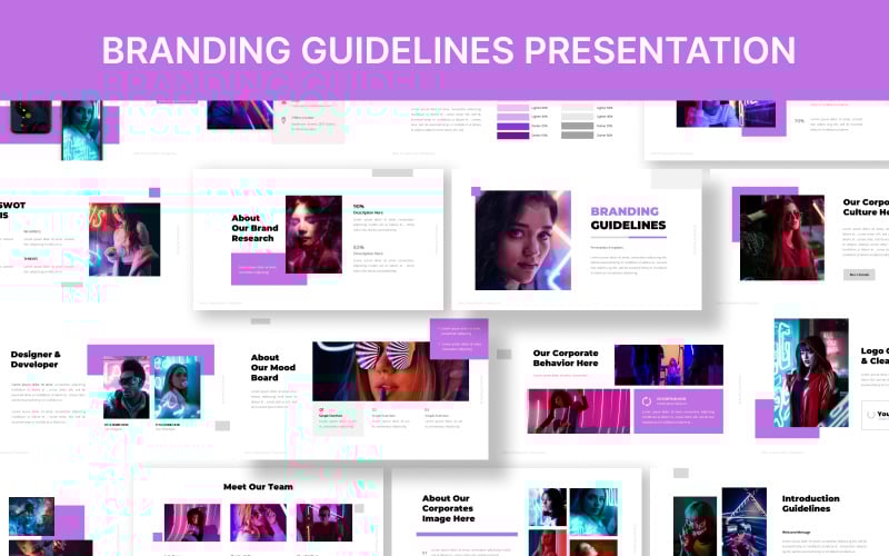 Pokyny pro branding Prezentace šablony Powerpoint
