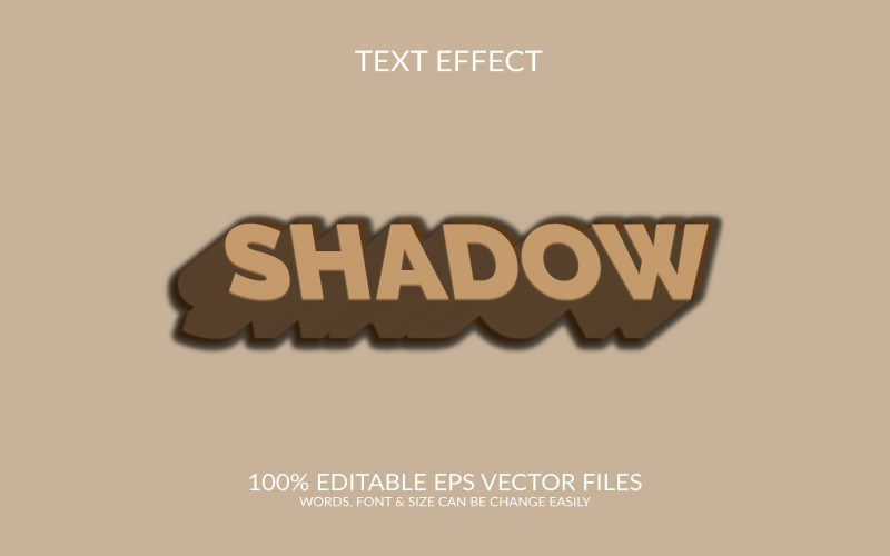 Skugga 3D redigerbar vektor Eps Text effektmall Illustration