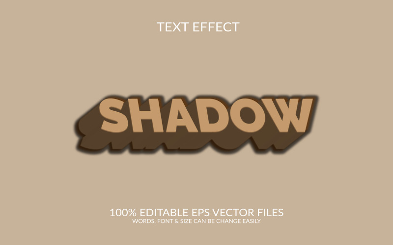 Sombra 3D Editável Vector Eps Text Effect Template ilustração