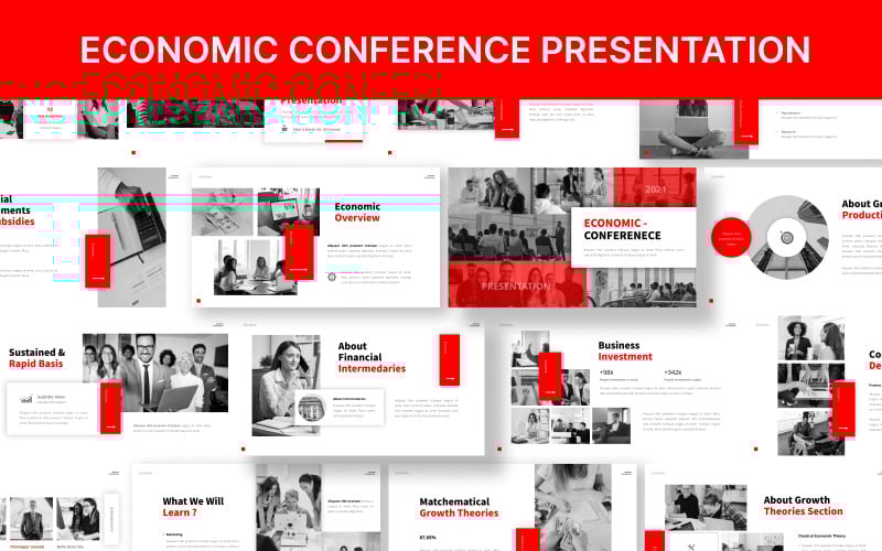 Ekonomická konference prezentace Powerpoint šablony