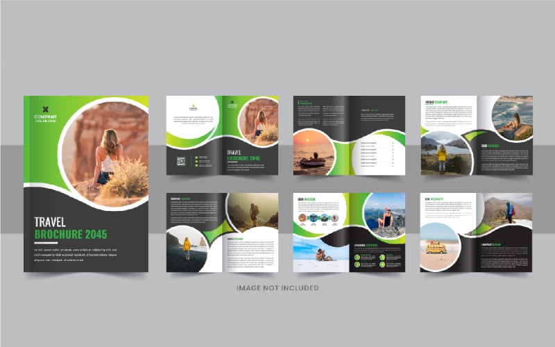 Modello di progettazione brochure di viaggio o modello di rivista di viaggio