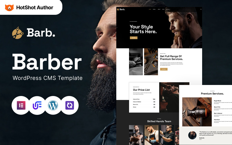 Barb – Modernes WordPress Elementor Theme für Friseursalons