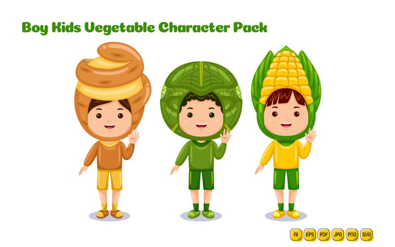 Junge Kinder Gemüse Charakter Kostüm #01