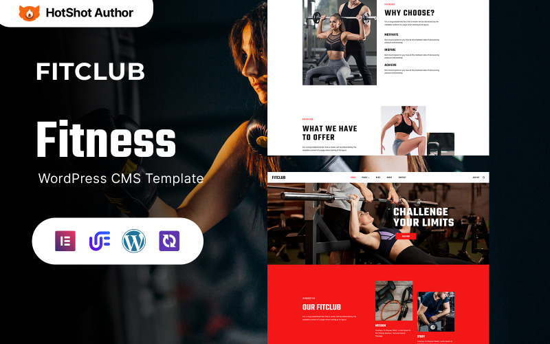 Fitclub - Tema WordPress Elementor para academia, fitness e musculação