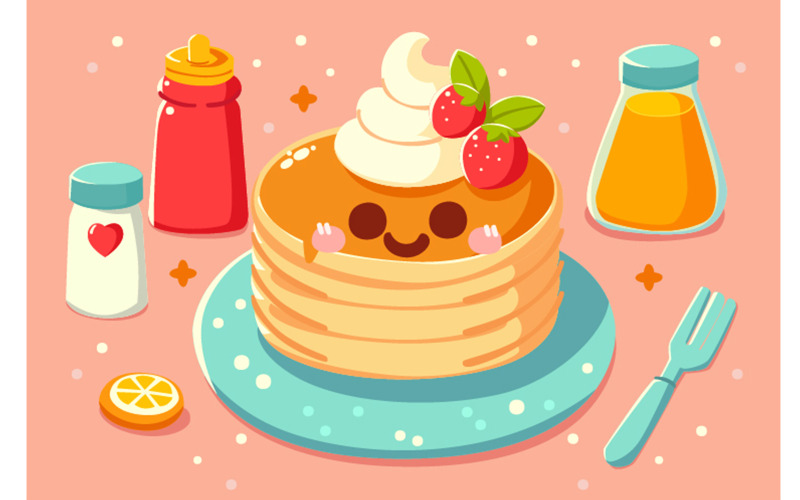 Platt pannkaka dag sociala medier mall Illustration