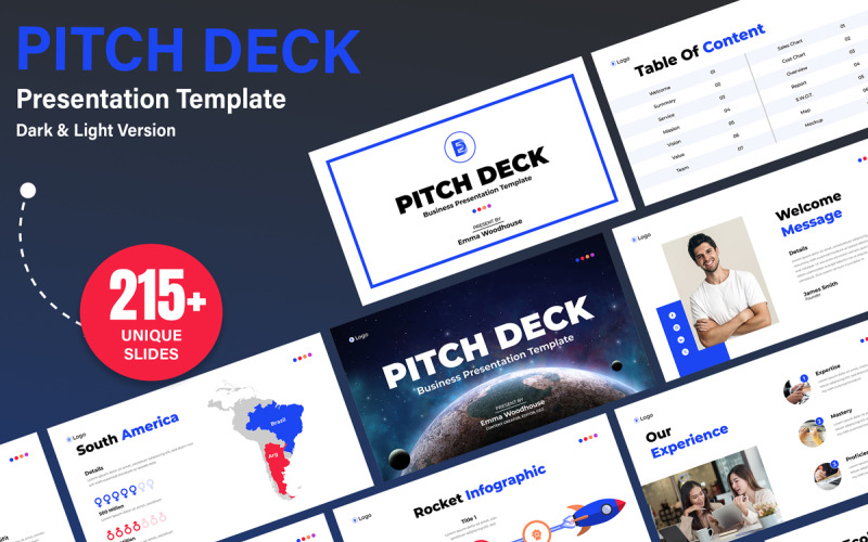 Progettazione del layout della presentazione aziendale del pitch deck