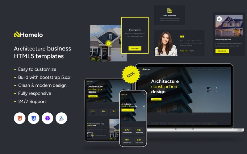 Homelo - Architecture Bootstrap HTML 网站模板
