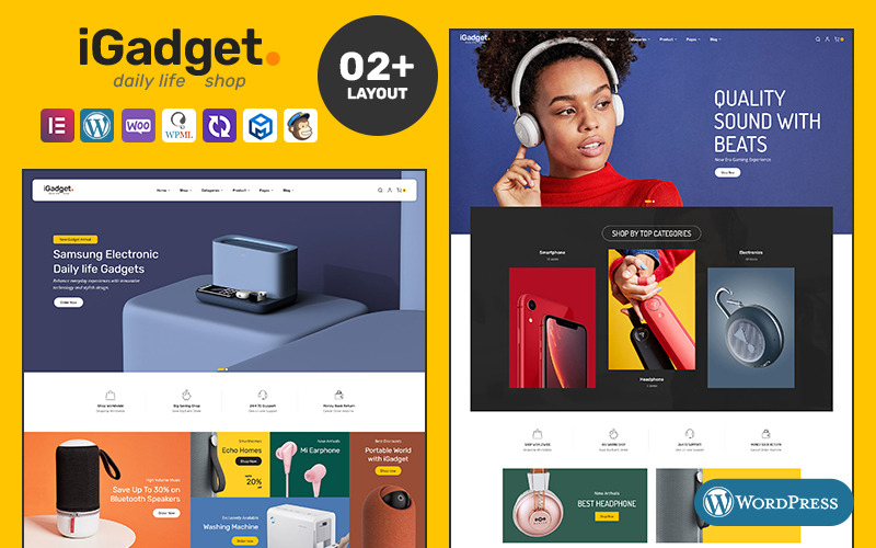 iGadget - 适用于电子小工具和音频扬声器的最小 WooCommerce 主题