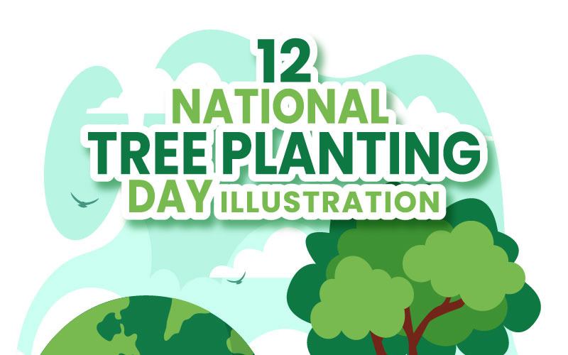 12 Ilustração do Dia Nacional de Plantio de Árvores