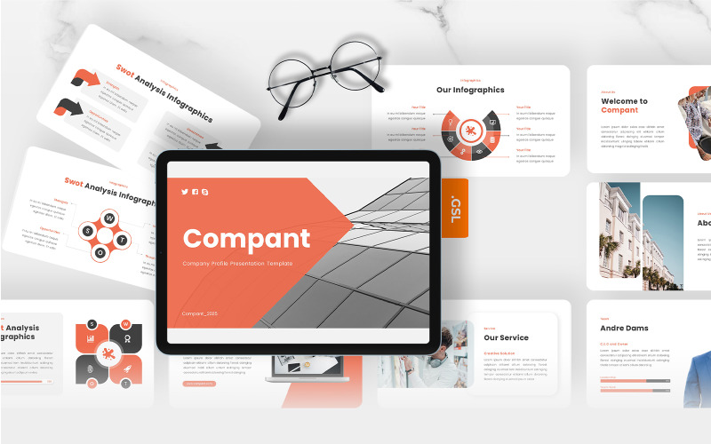Compant – Företagsprofil Google Slides Mall