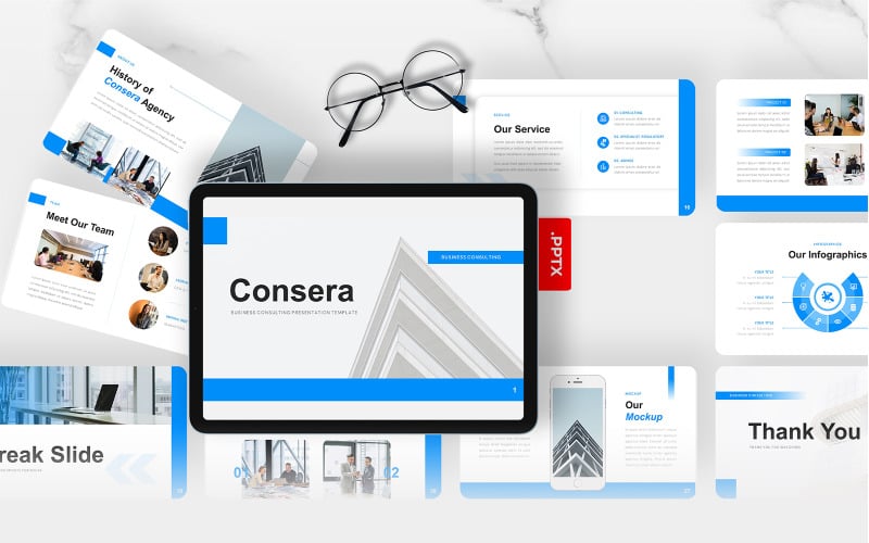 Consera – šablona PowerPoint pro obchodní poradenství