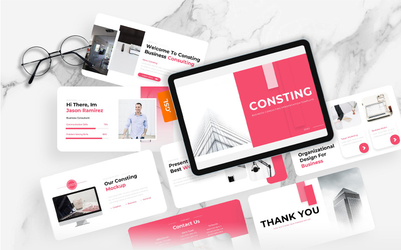 Consting – Modèle de diapositives Google pour le conseil aux entreprises