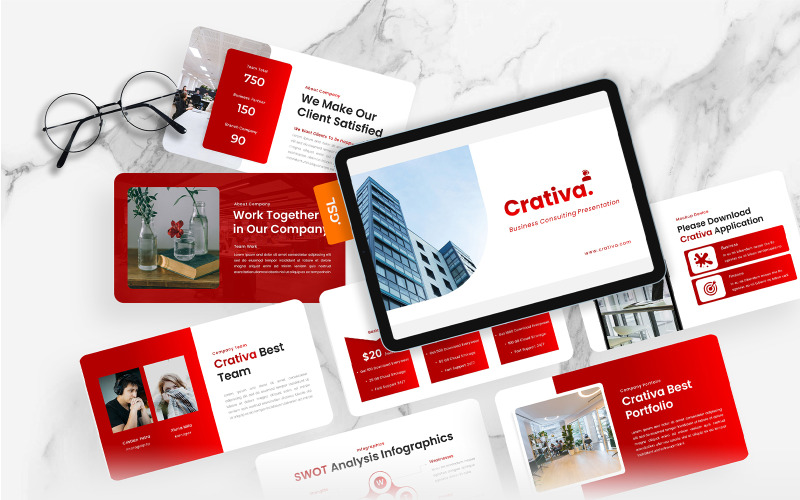 Crativa – Business Consulting Google Slides sablon