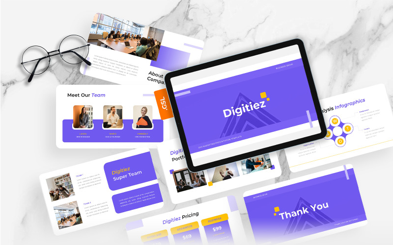 Digitiez - Plantilla de diapositivas de Google para marketing SEO