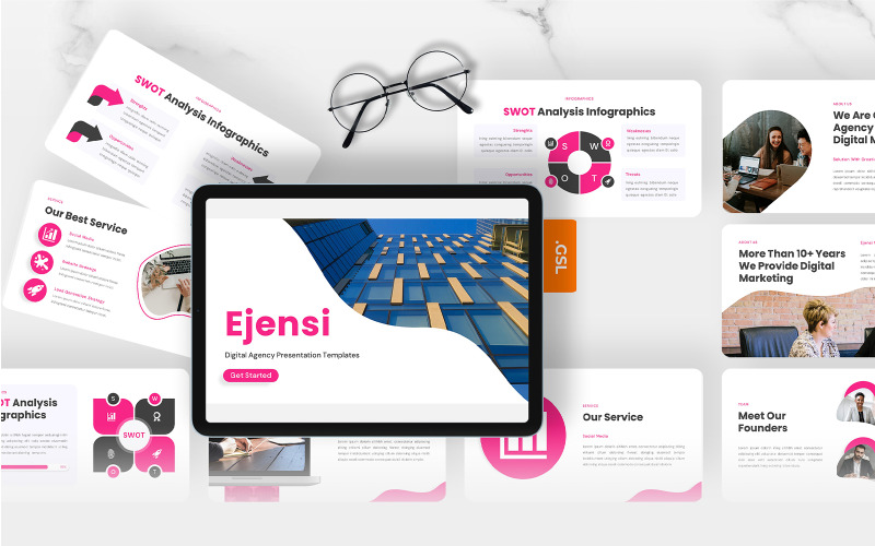 Ejensi – Digitális Ügynökség Google Diák sablon