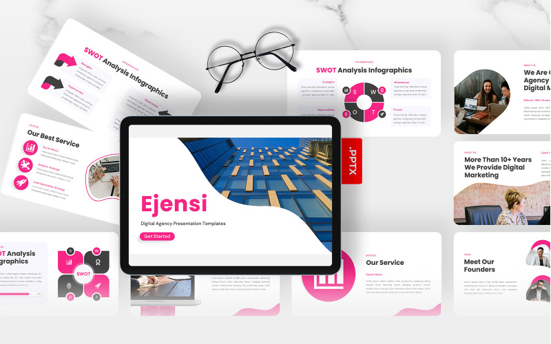 Ejensi – PowerPoint-Vorlage für digitale Agenturen